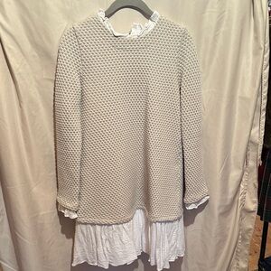 Sunday in Brooklyn from Anthropologie Gray and White Textured Dress